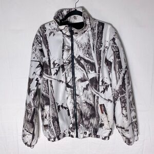 Great Outdoorsman White Brown Winter Hard Woods Camo Hunting Jacket L